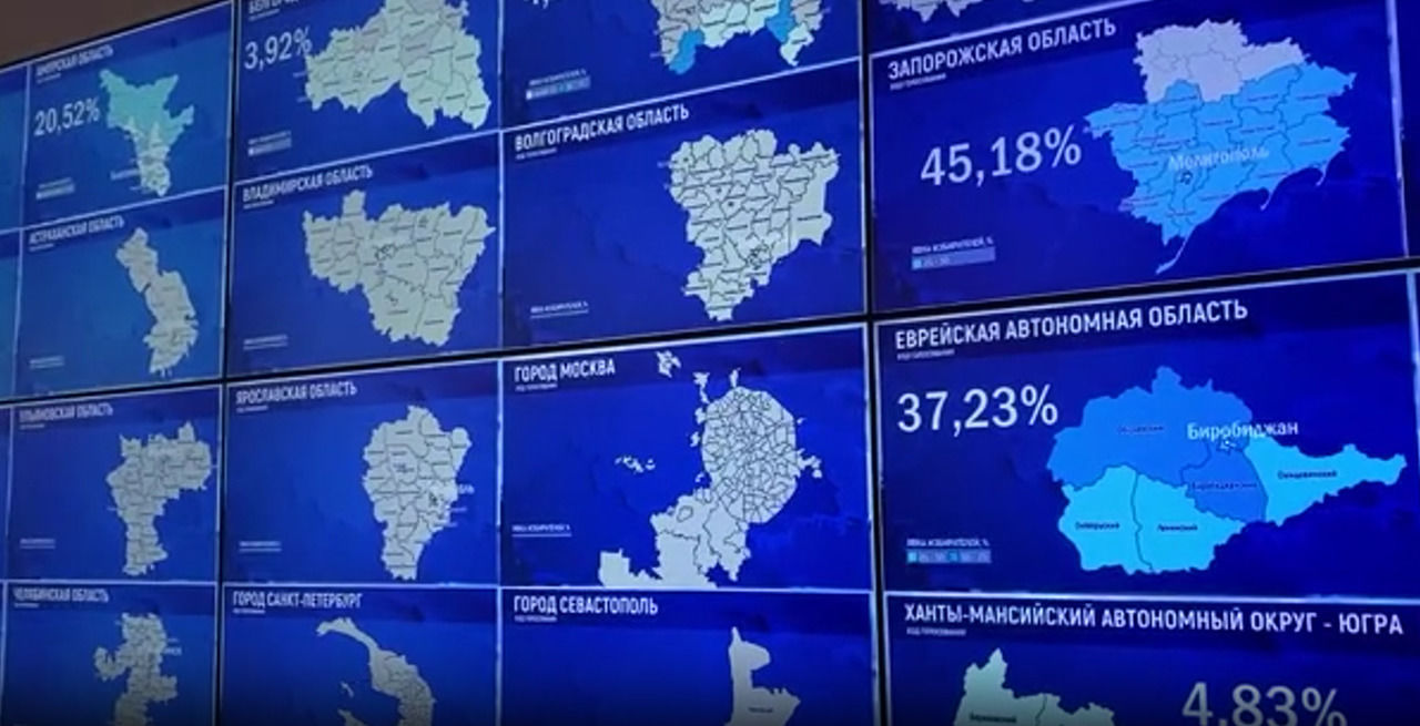 В информцентре ЦИК заработала видеостена с онлайн-трансляцией выборов  президента