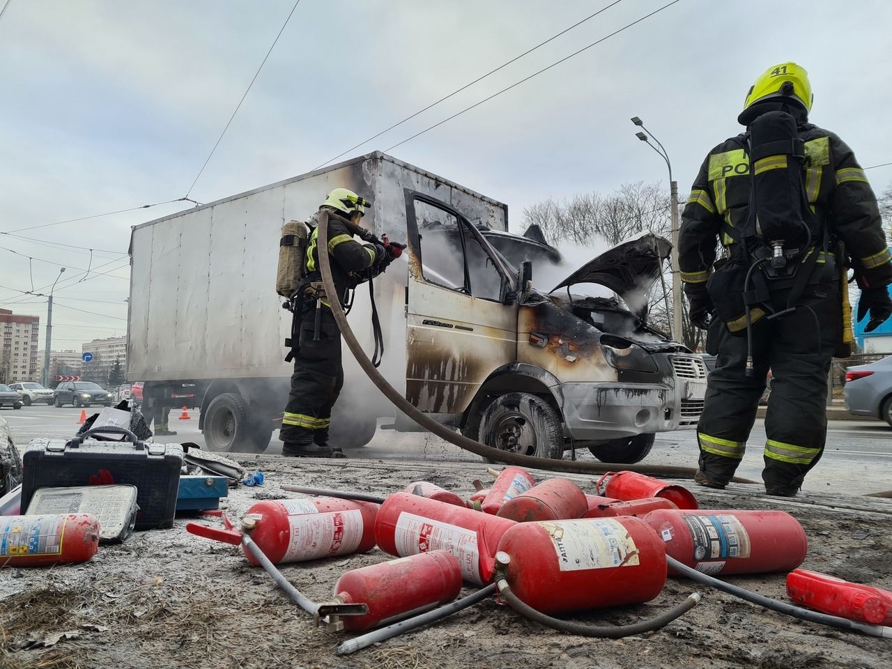 На Ленинском проспекте горела «Газель»